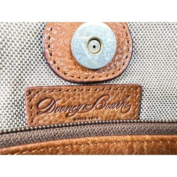 Dooney & Bourke Womens Brown Croco Embossed Leather Double Strap Tassel Bag - Picture 10 of 12